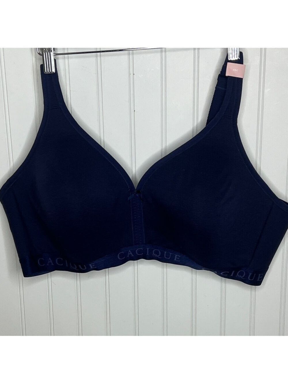 Cacique Deep Blue Lightly Lined No Wire Full Coverage Bra Size 46C